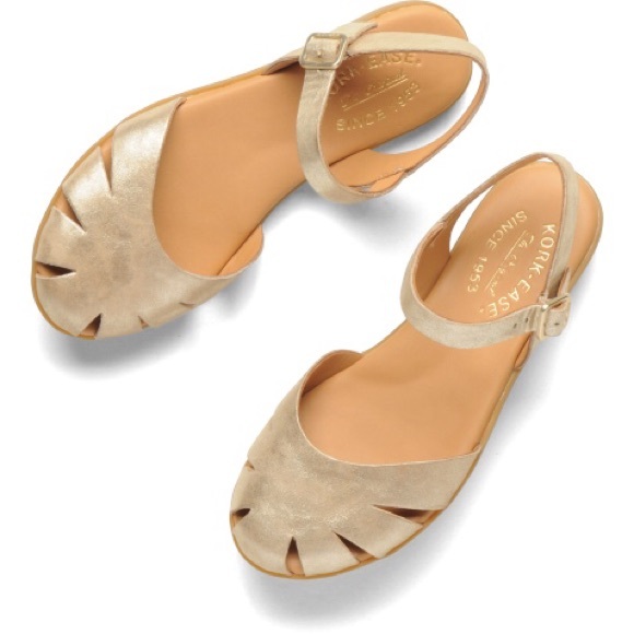 gold closed toe sandals